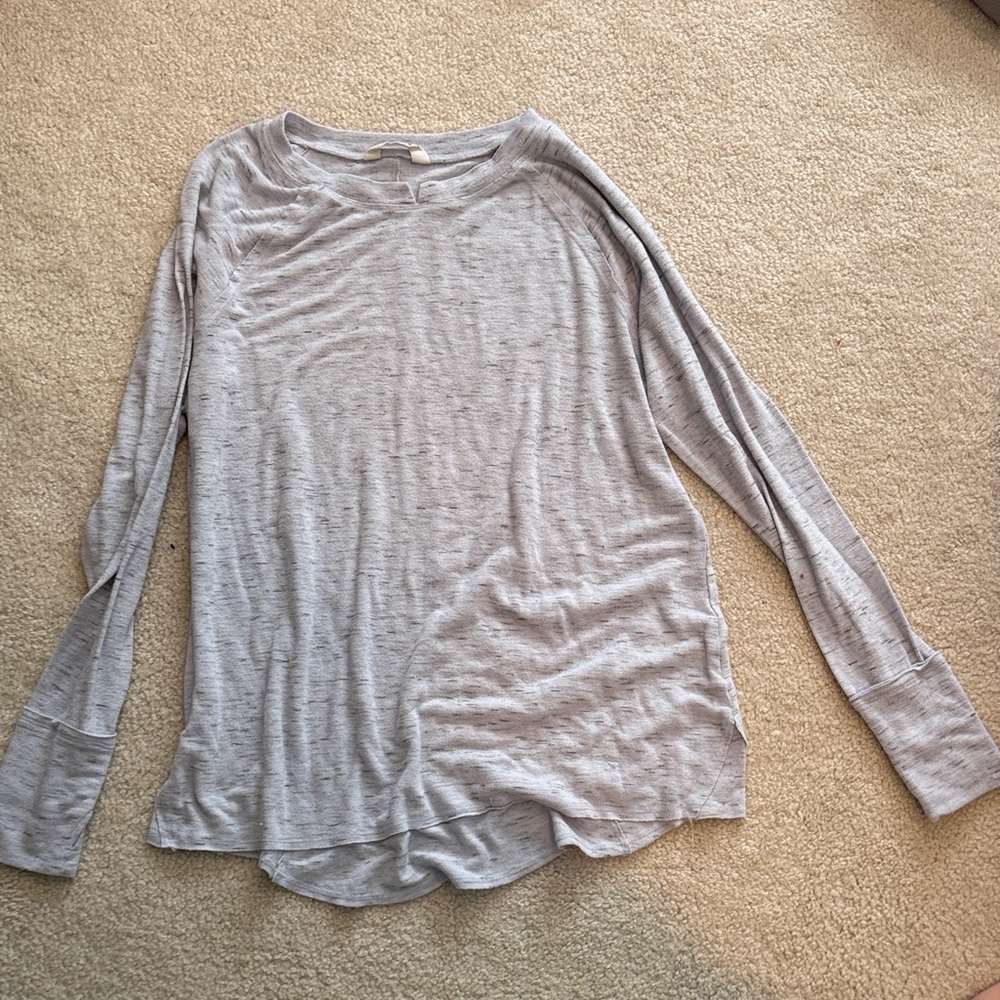Heather Gray Long Sleeve Women's Top